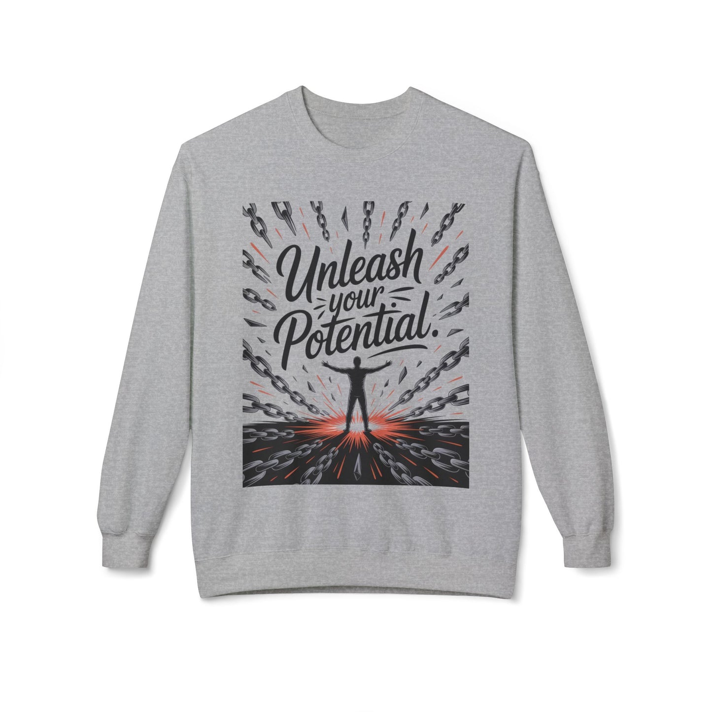 Unleash Your Potential Men's Sweatshirt, Motivational Crewneck, Inspirational Gift For Men, Gift for Graduates, Personal Growth Apparel