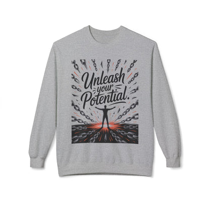 Unleash Your Potential Men's Sweatshirt, Motivational Crewneck, Inspirational Gift For Men, Gift for Graduates, Personal Growth Apparel