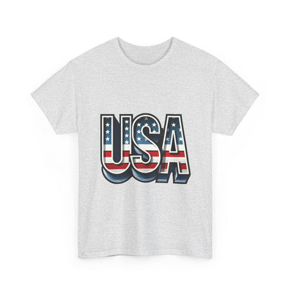 USA Patriotic Unisex Heavy Cotton Tee, American Pride Shirt, July 4th T-Shirt, Independence Day Apparel, Casual Summer Top