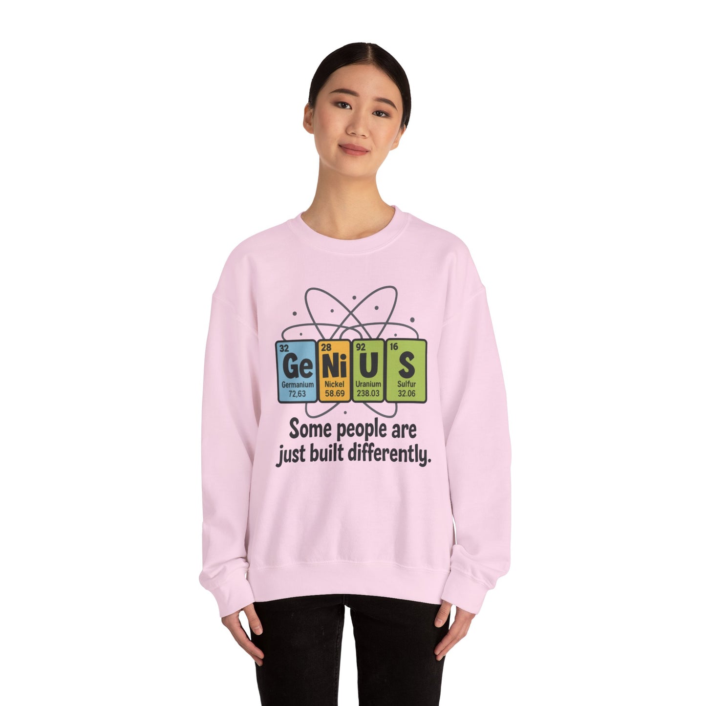 Funny Womens Science Sweatshirt, Genius Periodic Table Pullover, Nerdy Chemistry Gift for Her,  Funny Gift for Nerds, Science Geek Apparel
