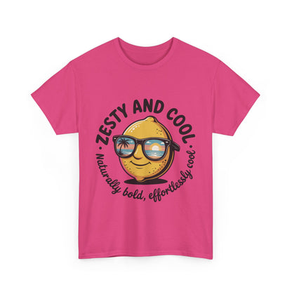Zesty Lemon Tee, Womens Heavy Cotton T-Shirt, Funny Graphic Tee, Summer Apparel, Gift for Lemon Lovers, Casual Style, Funny Summer Tee