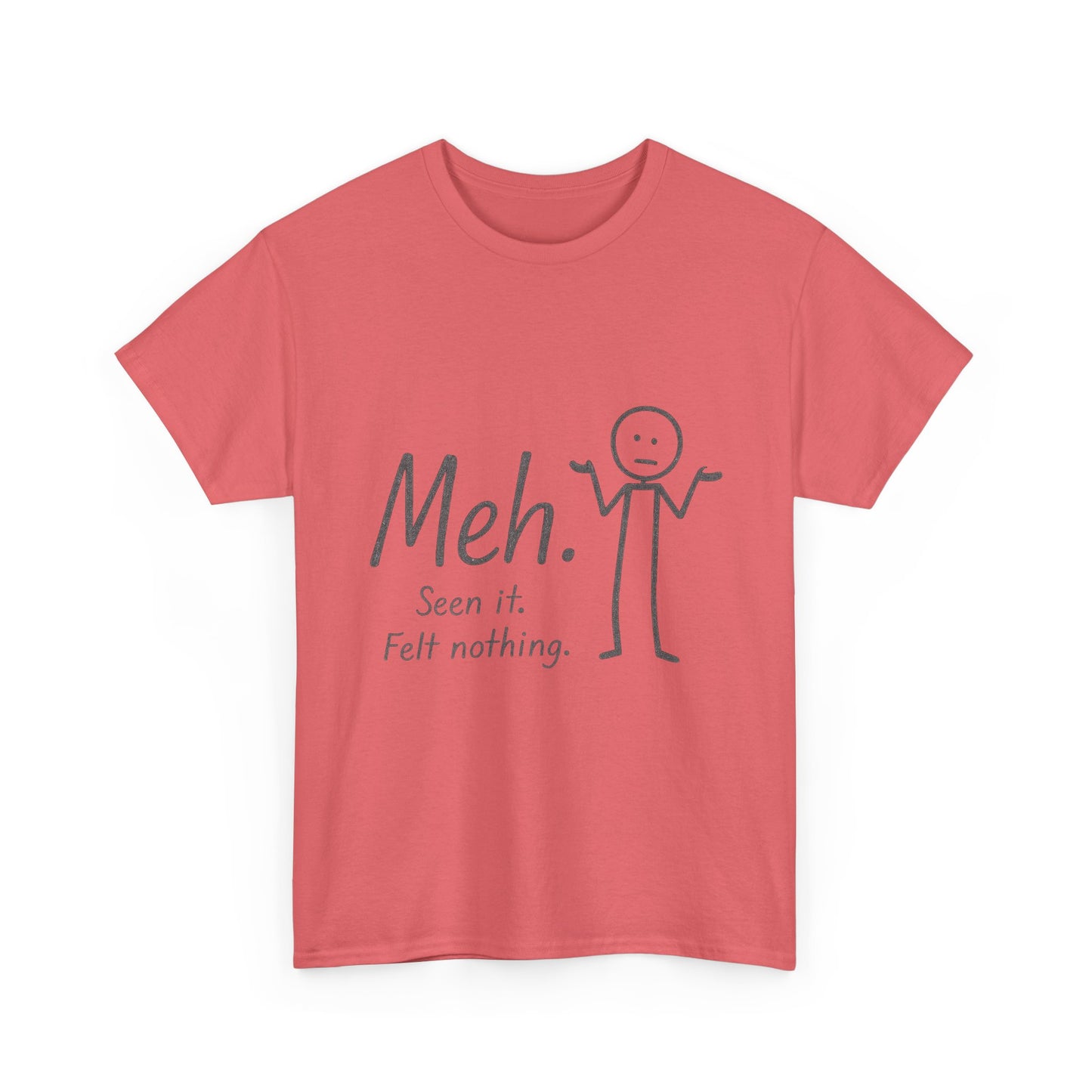 Funny Women's Heavy Cotton Tee, 'Meh' Graphic Shirt, Perfect Gift for Sarcastic Friends, Casual Wear, Birthdays, Everyday Humor, Comfy Tee