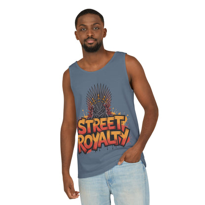 Street Royalty Men's Tank Top, Graffiti Crown Graphic Muscle Shirt, Urban Streetwear Sleeveless Skate Style
