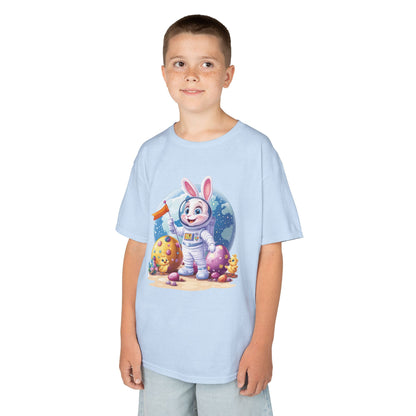 Kids Easter Astronaut Bunny T-Shirt, Space Bunny with Eggs, Galaxy Adventure Tee, Cute Bunny Gift for Boys and Girls