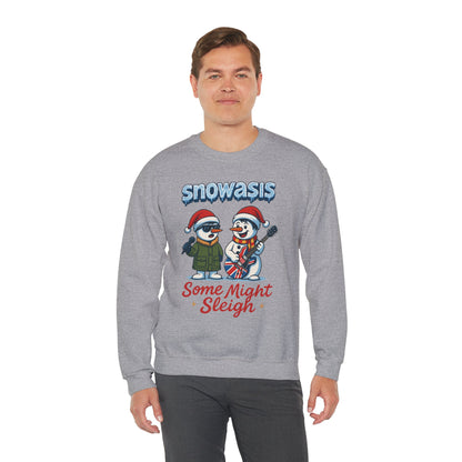 Snowasis Some Might Sleigh Men's Christmas Sweatshirt, Funny Rock Holiday Sweater