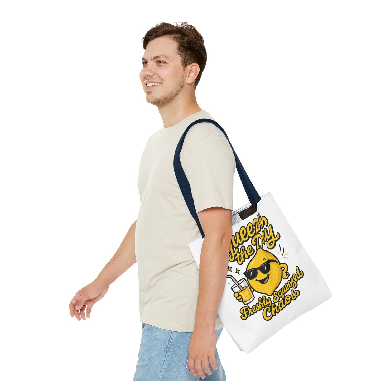 Lemon Themed Tote Bag, Squeeze the Day, Shopping Bag, Gift for Citrus Lovers, Eco-Friendly Carrier, Summer Accessory