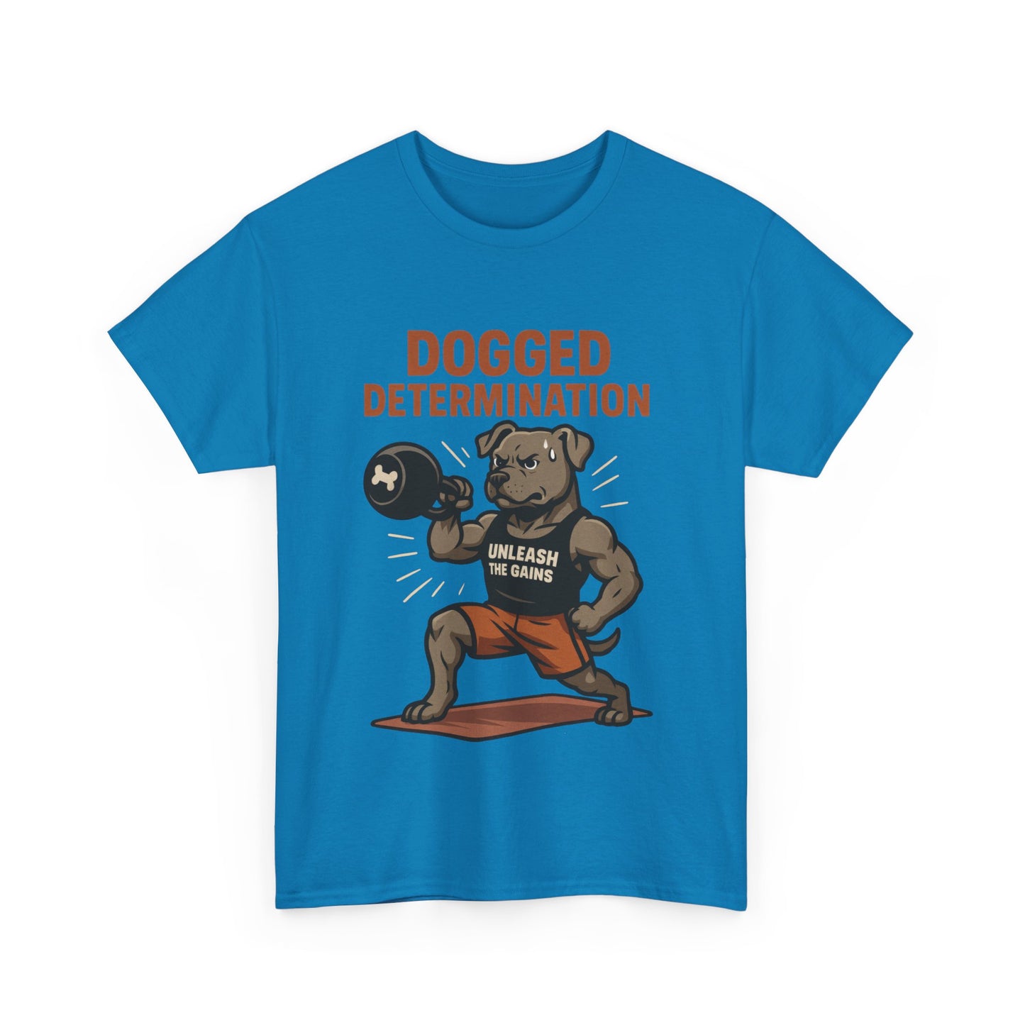 Funny Gym Dog T-Shirt for Men, Workout Bulldog Graphic Tee, Fitness Motivation Shirt, Dog Lover Gift, Dogged Determination Gym Tee
