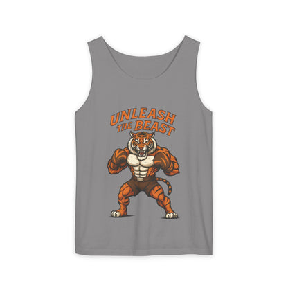 Unleash The Beast Tiger Gym Tank Top - Mens Workout Muscle Tank, Fitness Motivation Sleeveless Shirt, Bodybuilding Top, Strong Beast Gym Top