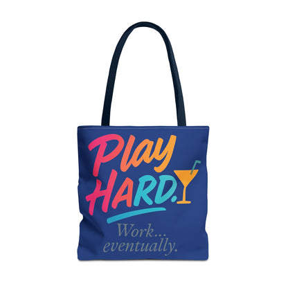 Play Hard Tote Bag - Fun, Stylish, Tote for Work & Play, Summer, Gift, Beach Bag, Everyday Carry, Beach Weekender Bag, large canvas bag