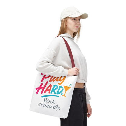 Play Hard Tote Bag - Fun, Stylish, Tote for Work & Play, Summer, Gift, Beach Bag, Everyday Carry, Beach Weekender Bag, large canvas bag