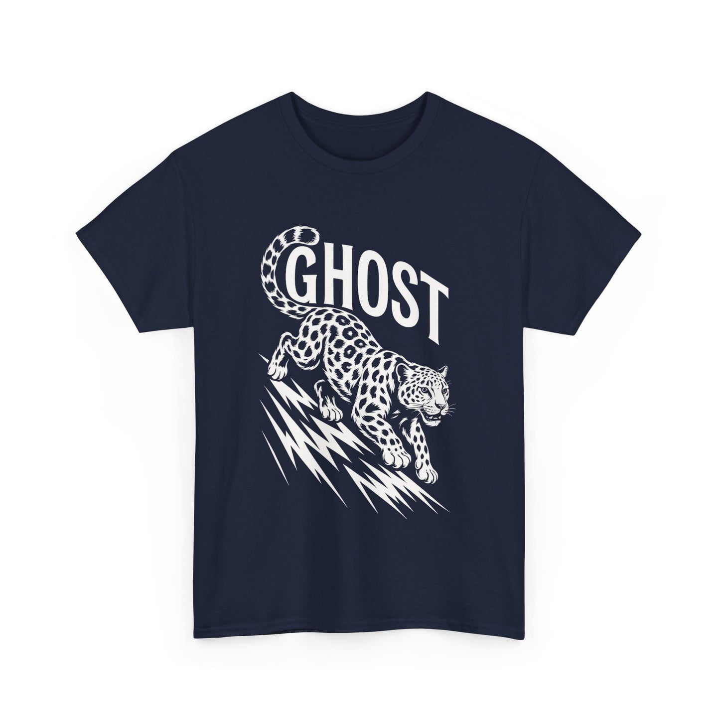 Ghost Leopard Graphic Tee, Mens T-Shirt, Casual Wear, Animal Print Top, Gift for Cat Lovers, Halloween Outfit