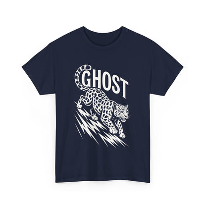 Ghost Leopard Graphic Tee, Mens T-Shirt, Casual Wear, Animal Print Top, Gift for Cat Lovers, Halloween Outfit