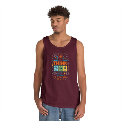 Think Tank Top for Men, Nerdy Chemistry Shirt, Periodic Table Funny Science Tank, Geeky STEM Gift for Him, Science Lovers Gift