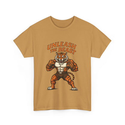 Unleash The Beast Tiger Gym Shirt, Mens Workout T-Shirt, Bodybuilding Motivation Tee, Fitness Muscle Tiger Graphic, Strong Beast Gym Top