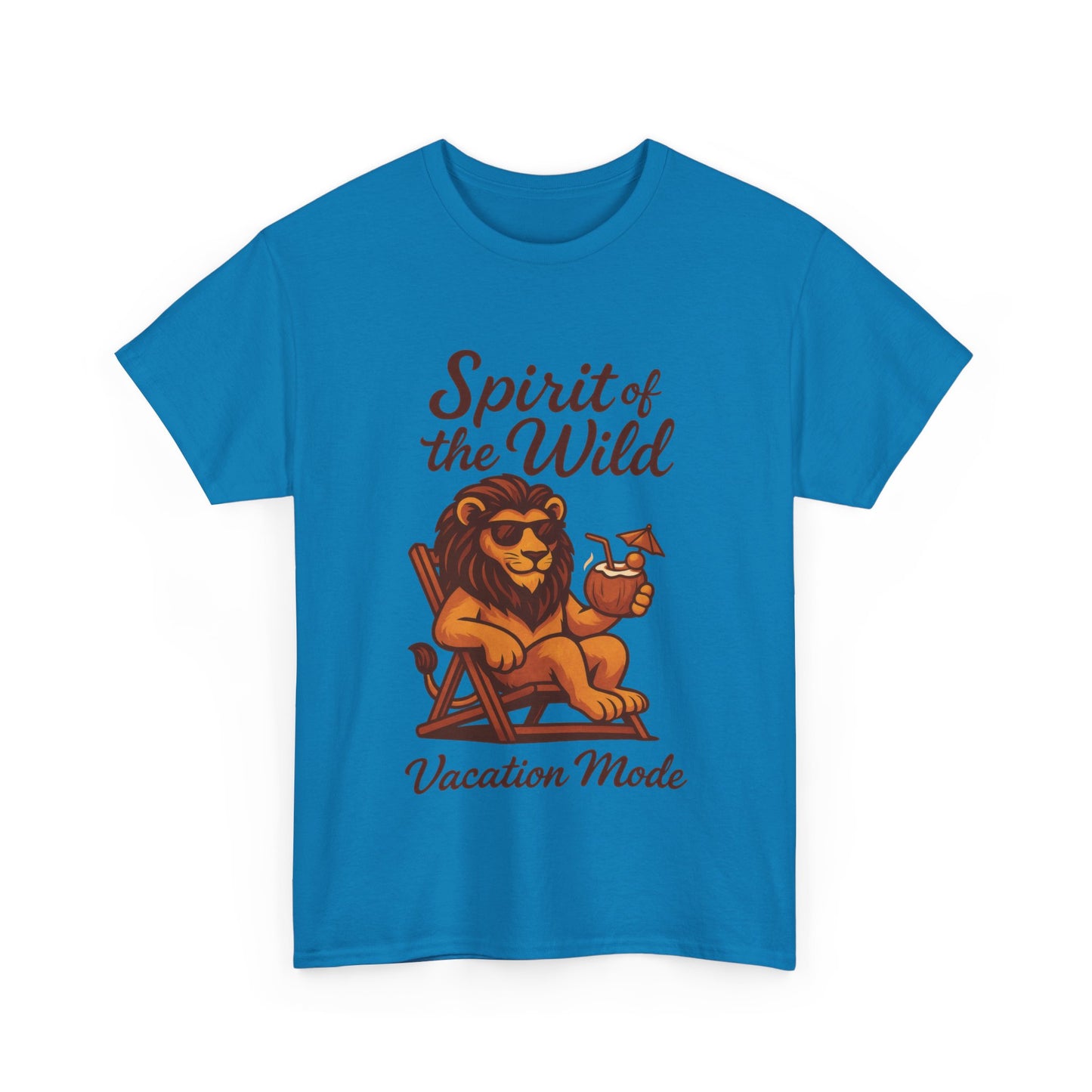 Spirit of the Wild Lion Shirt for Men - Vacation Mode Funny Summer Tee - Relaxed Jungle King Graphic, Vacation Mode, Perfect for Vacations
