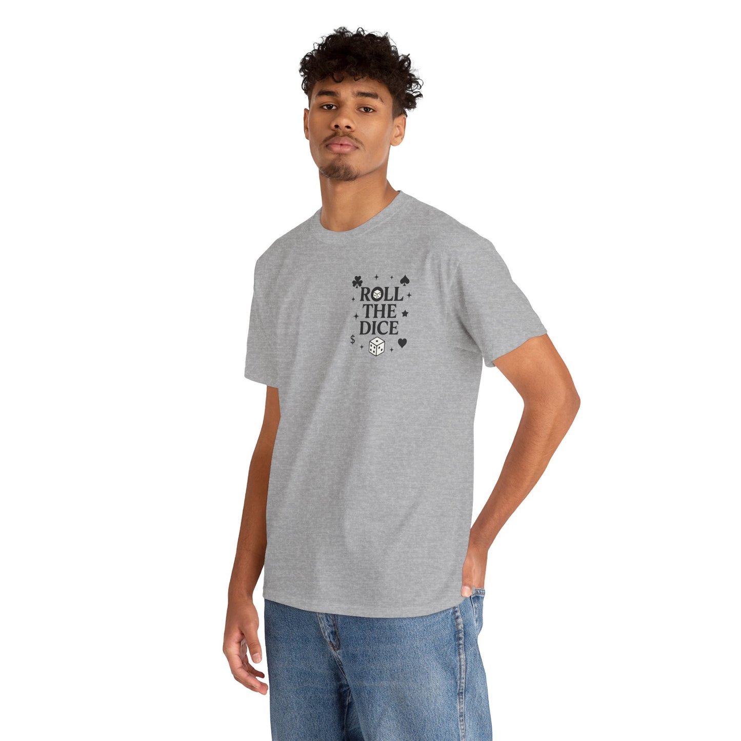 Queen of Luck Front & Back Print unisex T-Shirt, Roll the Dice Tee for Men, Vintage Gambling Shirt, Casino Gift, Poker Gift, Card Games Gift