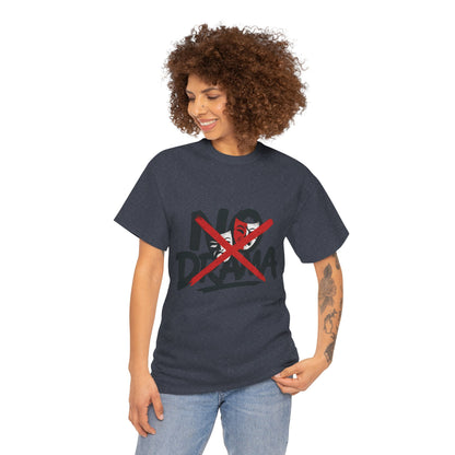 No Drama Unisex Heavy Cotton Tee, Casual Shirt, Gift for Friends, Relaxed Fit, Comfort Wear, Everyday Style