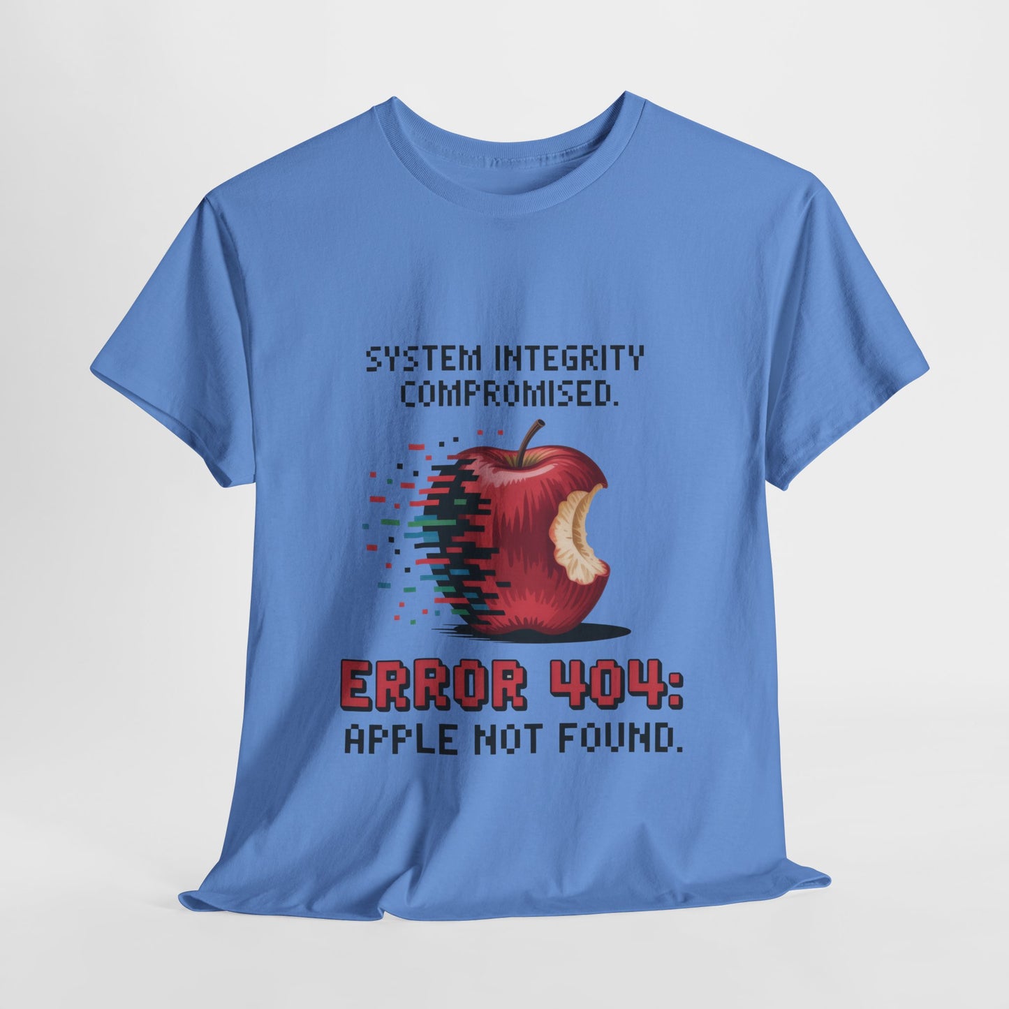 Error 404 Apple Not Found T-Shirt, Glitch Pixel Tech Tee, Funny Nerd Shirt, Unisex Retro Graphic Tee, Geeky T-Shirt, Techie Gift