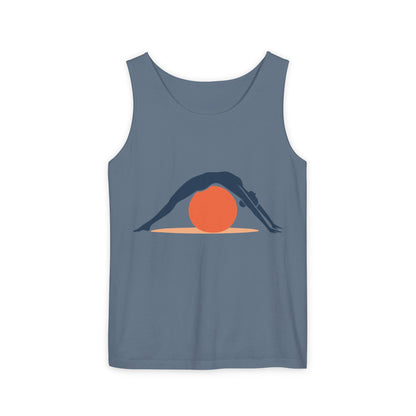 Womens Garment-Dyed Tank Top, Womens Pilates Tank Top, Yoga Fitness Graphic Top, Cute Workout Activewear Shirt