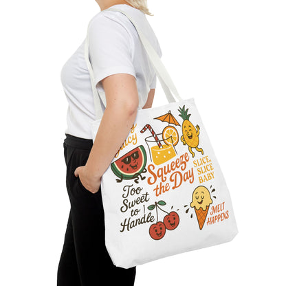 Juicy Summer Tote Bag, Fun Beach Carryall, Perfect for Grocery Shopping, Reusable Market Tote, Cute Gift for Fruit Lovers, Large Tote Bag