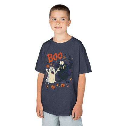 Kids Halloween T-Shirt BOO! Cute Ghost Monster Shirt, Funny Spooky Graphic Tee for Boys Girls, Halloween Costume Gift