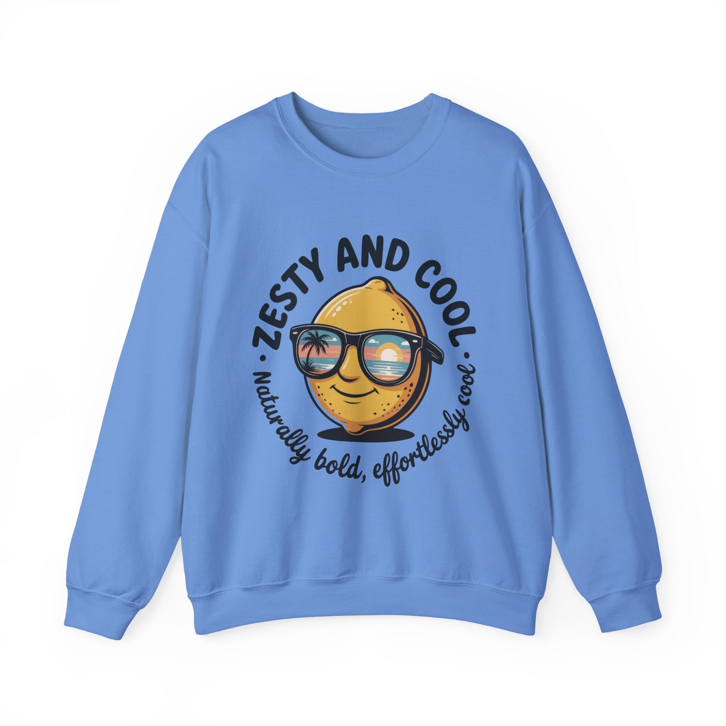 Zesty Lemon Mens Crewneck Sweatshirt - Fun Gift for Friends, Cool Casual Style, Summer Vibes, Mens Graphic Apparel, Perfect for Relaxing