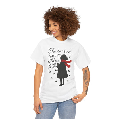 Cat Lover Womens T-Shirt, Whimsical Hand-Drawn Illustration Tee, Artistic Minimalist Gift for and Introverts, Cute Animal Apparel