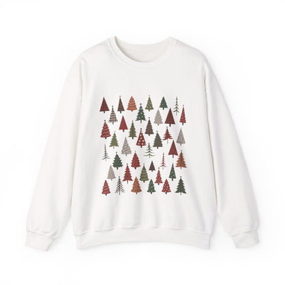 Minimal Christmas Tree Sweatshirt, Rustic Holiday Pullover