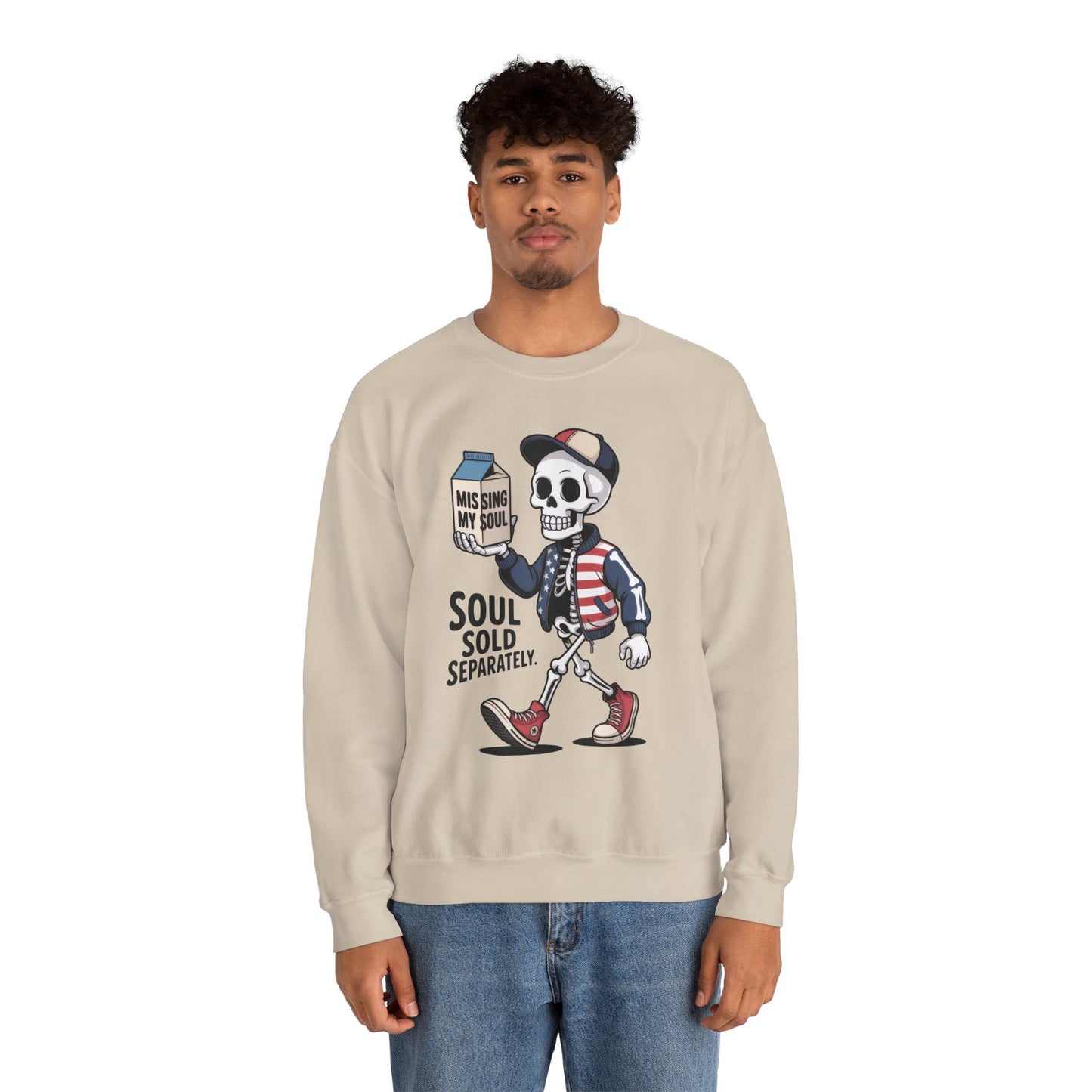 Skeleton Graphic Sweatshirt, Soul Sold Separately Pullover, Funny Gothic Streetwear, Missing My Soul Skull Hoodie Alternative