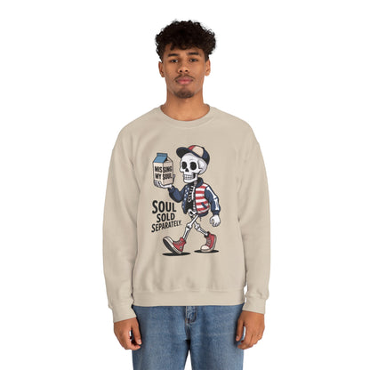 Skeleton Graphic Sweatshirt, Soul Sold Separately Pullover, Funny Gothic Streetwear, Missing My Soul Skull Hoodie Alternative