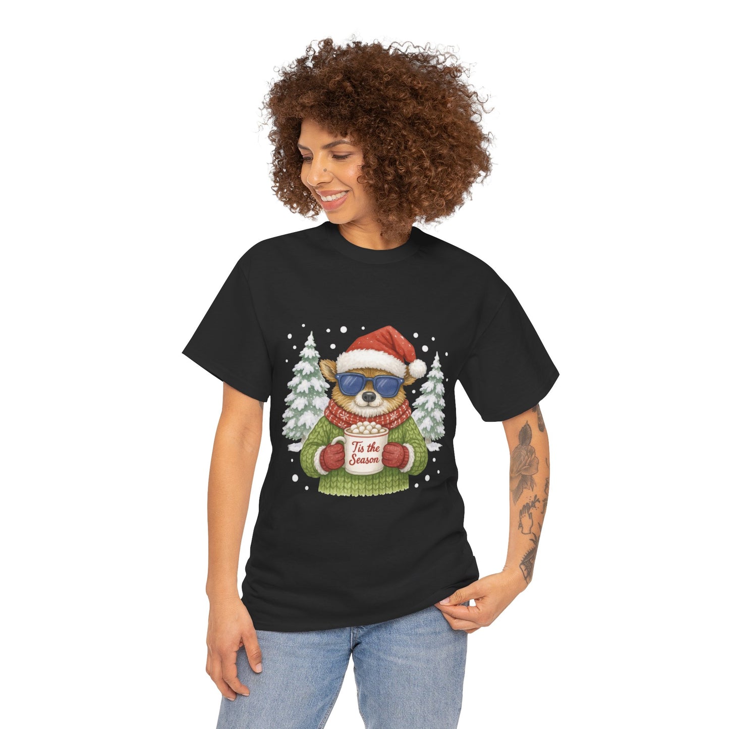 Women's Tis the Season Christmas T-Shirt, Cool Reindeer Holiday Tee
