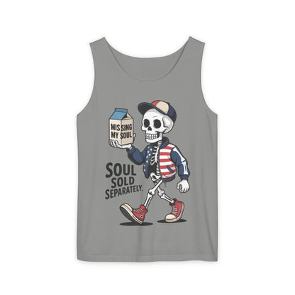 Funny Skeleton Tank Top, Soul Sold Separately Muscle Tee, Missing My Soul Graphic Shirt, Gothic Streetwear Workout Top