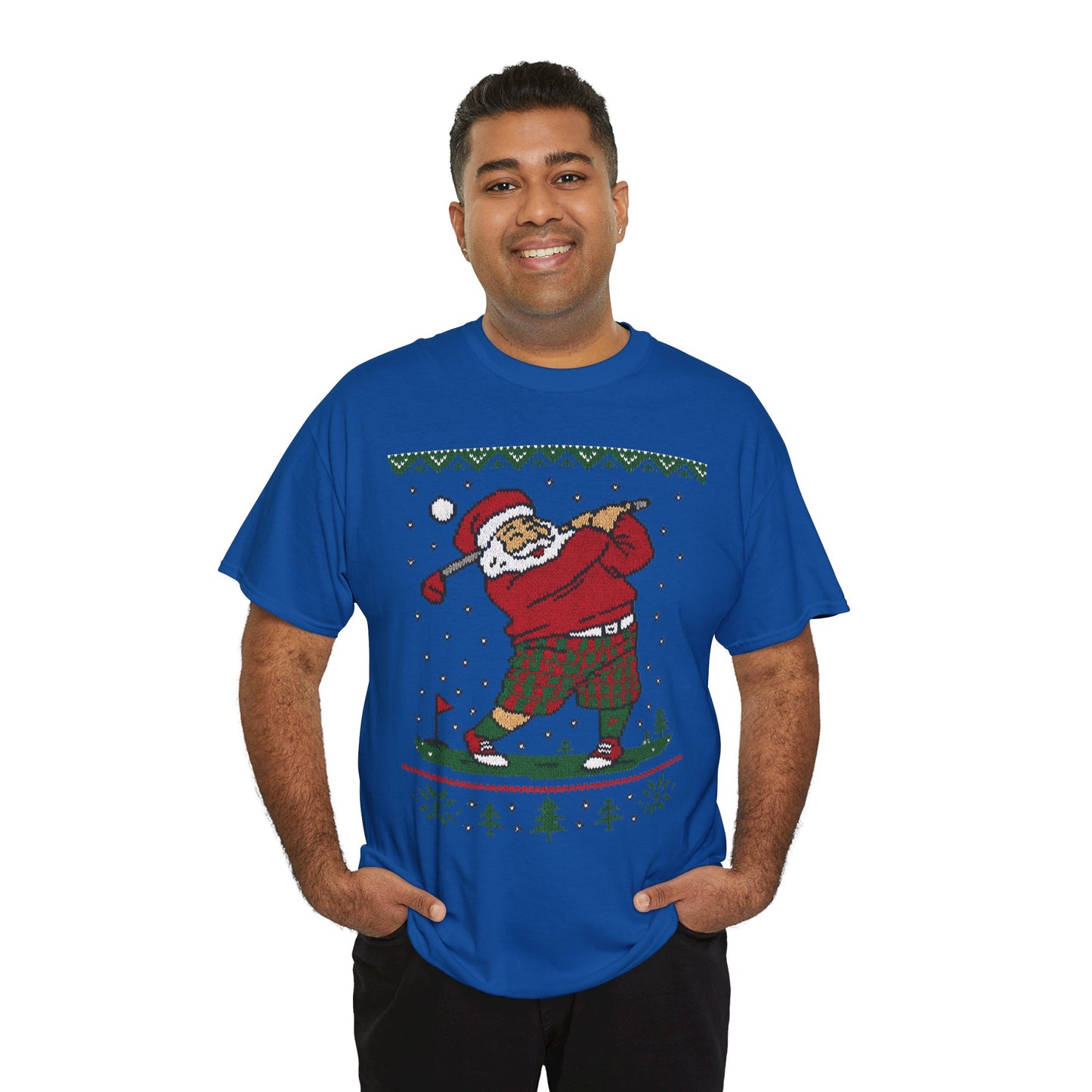 Funny Golfing Santa Christmas T-Shirt, Ugly Christmas Golf Shirt for Men, Holiday Golf Player Tee
