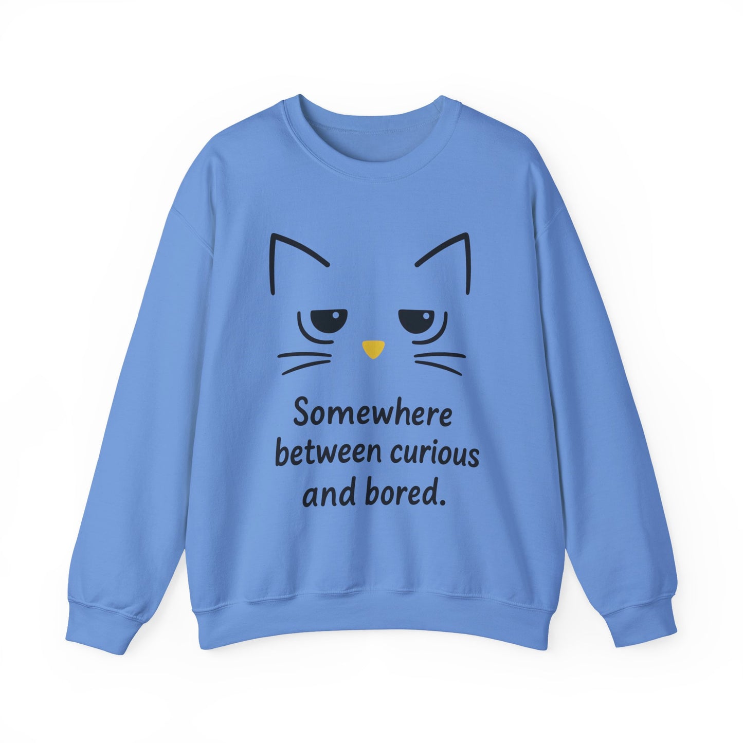 Whimsical Cat Crewneck Womens Sweatshirt, Cozy Relaxed Wear, Perfect Gift for Cat Lovers, Casual Everyday Style