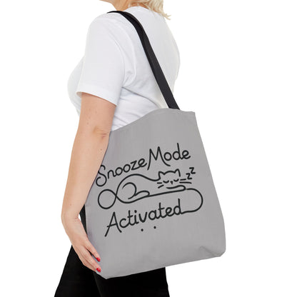 Sleepy Cat Tote Bag - Snooze Mode Activated, Cute Cat Lover Gift, Lounge Essential, Beach, Grocery, Everyday Use, Beach Weekender Bag