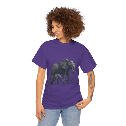Geometric Elephant Tee - Minimalist Art Shirt, Nature Lover Gift, Animal Print T-Shirt, Unisex Cotton Tee, Eco-Friendly Wear
