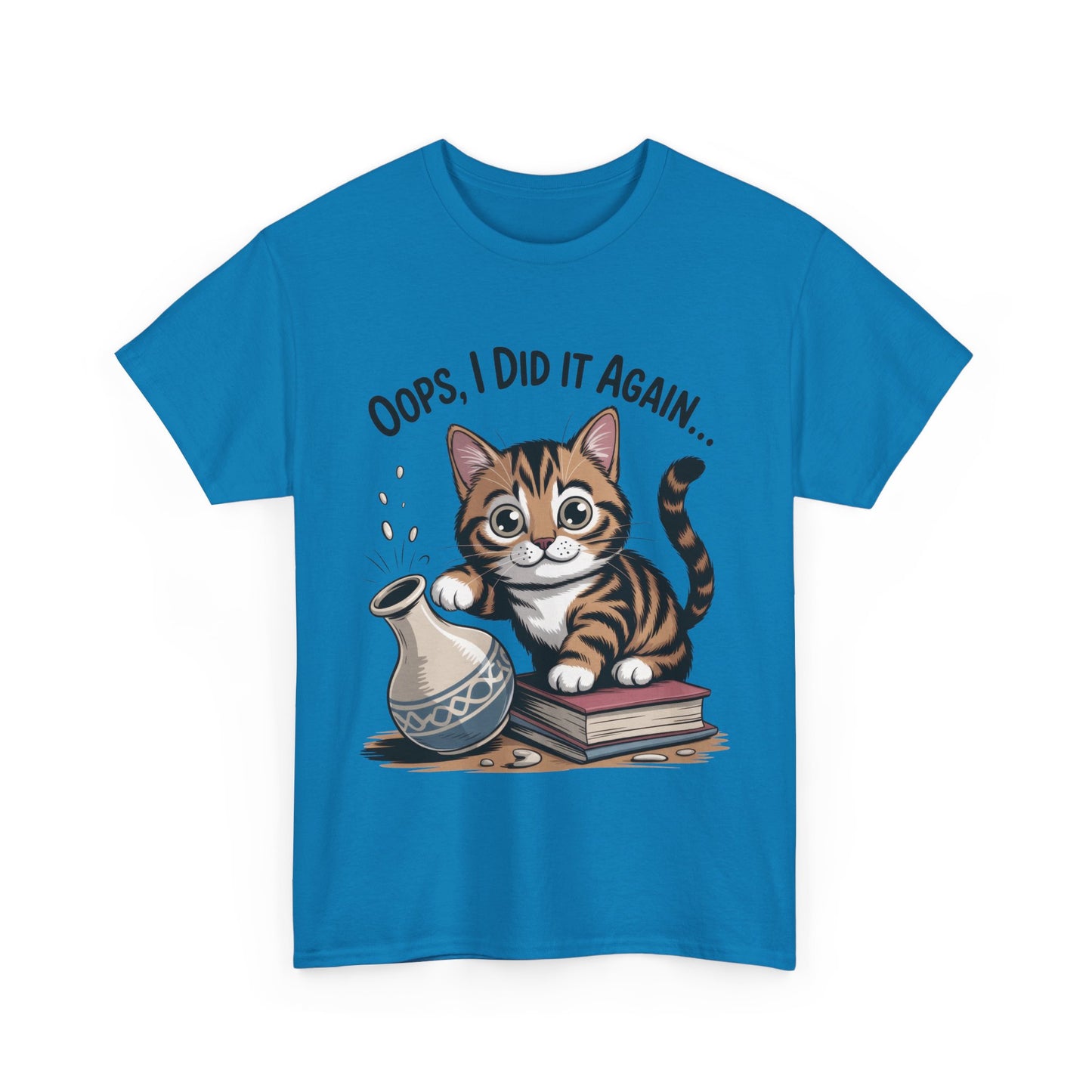 Playful Cat Women's Tee, Funny Oops I Did It Again Design, Cat Lover Gift, Casual Wear, Birthday Gift, Pet Lover Tee, Women's Gift