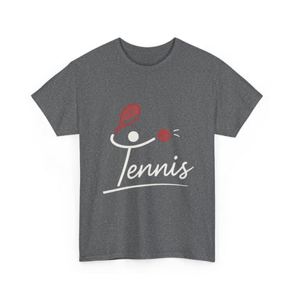 Womens Heavy Cotton Tee, Womens Tennis Graphic T-Shirt, Cute Sports Tee, Funny Workout Gym Top for Women