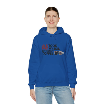 Women's AI Coffee Hoodie, Funny Robot Humor Pullover, Geek Job Joke Sweatshirt Gift, Sarcastic Work Shirt, Office Humor