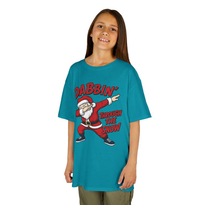Dabbin Santa Youth Christmas T-Shirt, Funny Holiday Tee for Boys