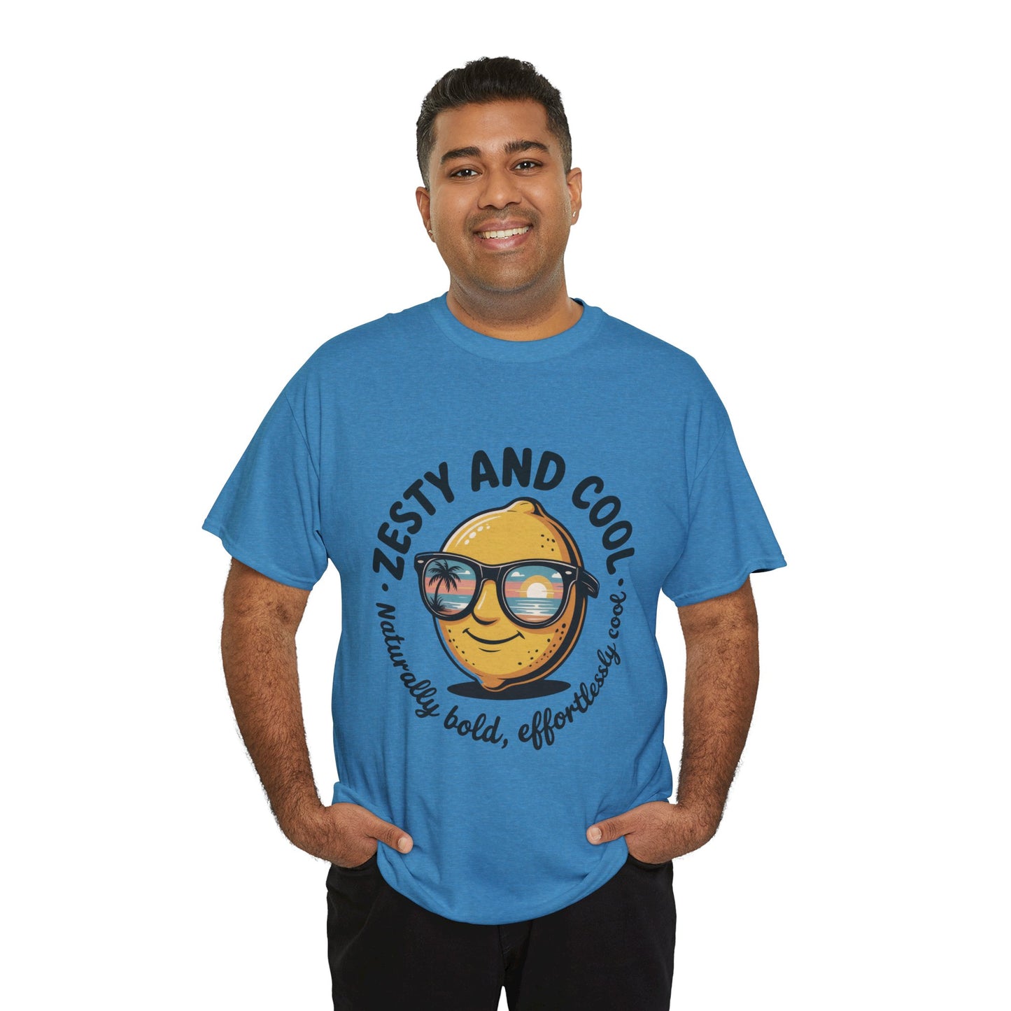 Zesty and Cool Mens Tee, Stylish Casual Shirt, Summer Outing Apparel, Fun Gift for Friends, Lemon Graphic T-Shirt, Birthday Present Idea