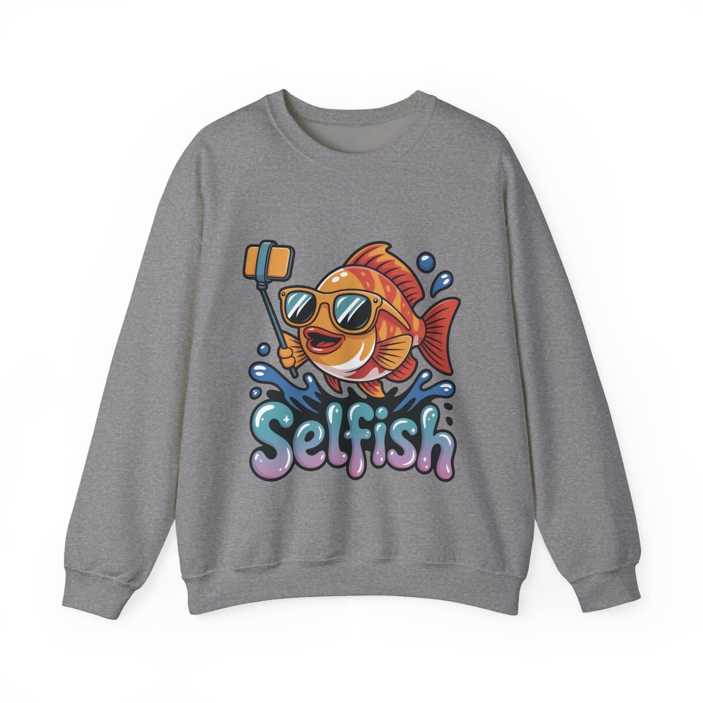 Selfish Womens Sweatshirt, Funny Selfie Pullover, Cute Ocean Pun Sweater, Playful Sea Life Gift, Fun Gift for Fish Lovers, Fishing Apparel