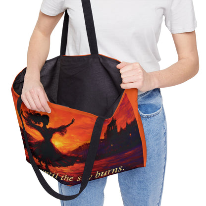 Dance Until the Sky Burns Weekender Tote Bag, Stylish Travel Bag, Beach Tote, Gym Bag, Weekend Getaway Bag