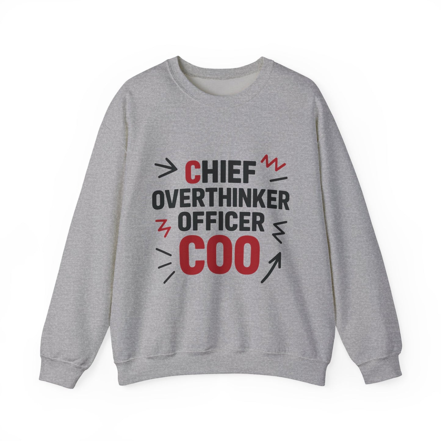 Chief Overthinker Officer Men's Sweatshirt, COO Funny Office Humor Graphic Pullover, Men's Heavy Blend™ Crewneck Sweatshirt