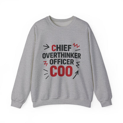 Chief Overthinker Officer Men's Sweatshirt, COO Funny Office Humor Graphic Pullover, Men's Heavy Blend™ Crewneck Sweatshirt