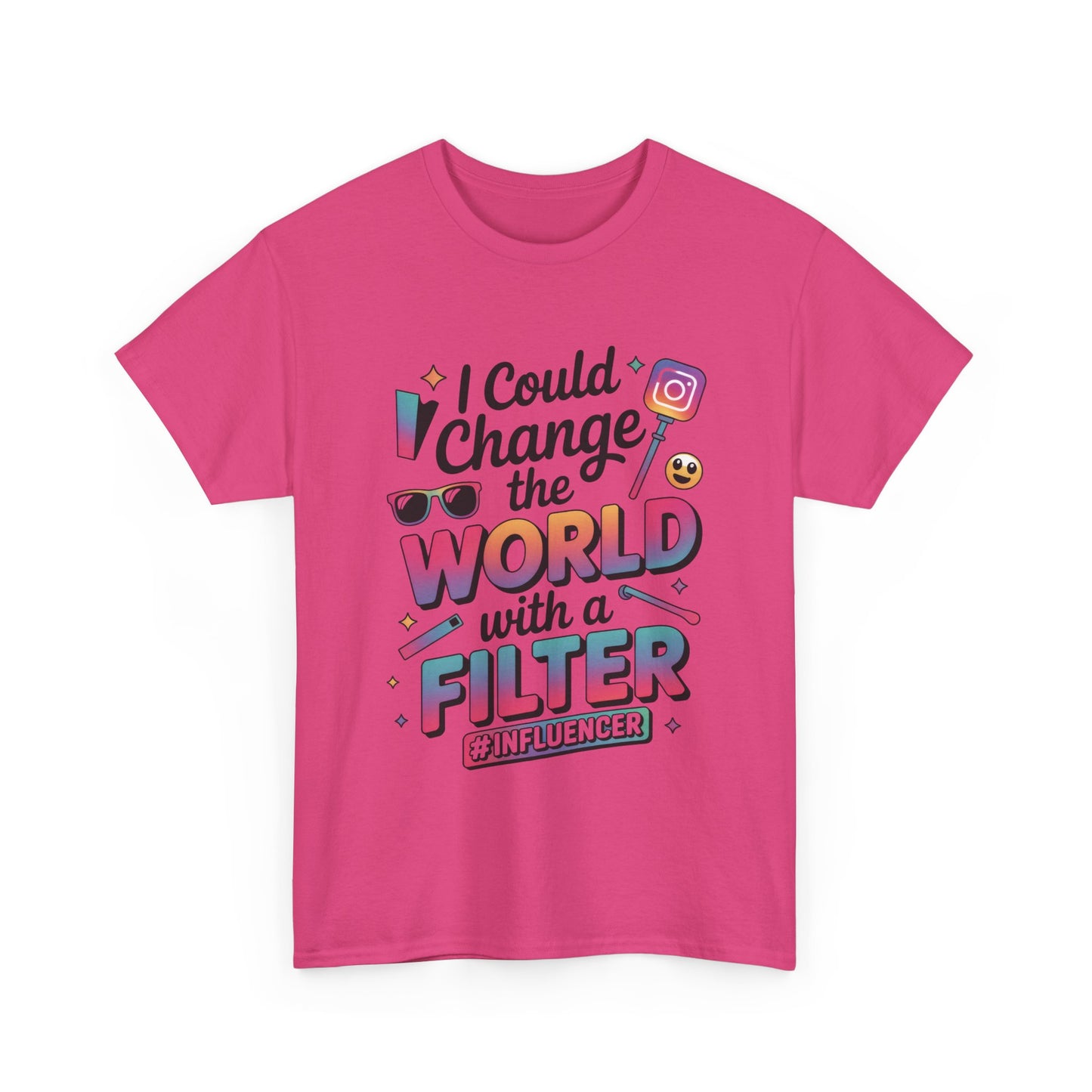 Womens Heavy Cotton Tee, Womens Influencer T-Shirt, Funny Social Media Graphic Tee, Cute Trendy Top