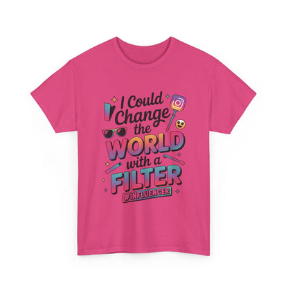 Womens Heavy Cotton Tee, Womens Influencer T-Shirt, Funny Social Media Graphic Tee, Cute Trendy Top