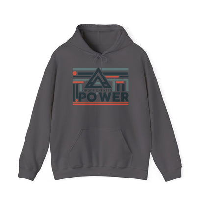 Men's Hoodie Order Creates Power, Geometric Minimal Motivational Graphic Pullover Hoodie, Mens Heavy Blend™ Hooded Sweatshirt