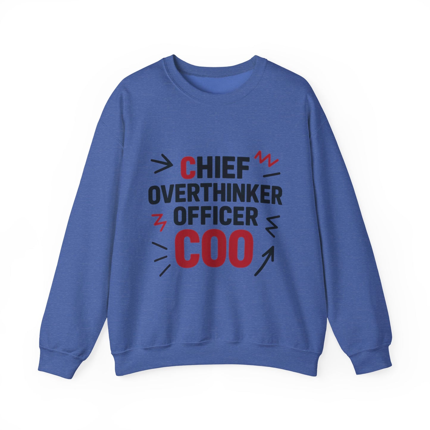 Chief Overthinker Officer Men's Sweatshirt, COO Funny Office Humor Graphic Pullover, Men's Heavy Blend™ Crewneck Sweatshirt