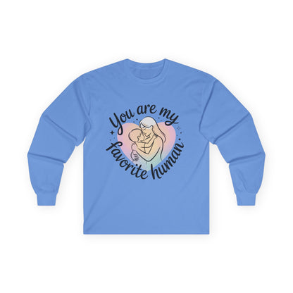You Are My Favorite Human Mom and Baby Shirt, Unisex Ultra Cotton Long Sleeve Tee, Mother's Day Gift, Cute Heart Design
